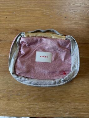 STATE Metallic Pink and Silver Women’s Cosmetic Bag